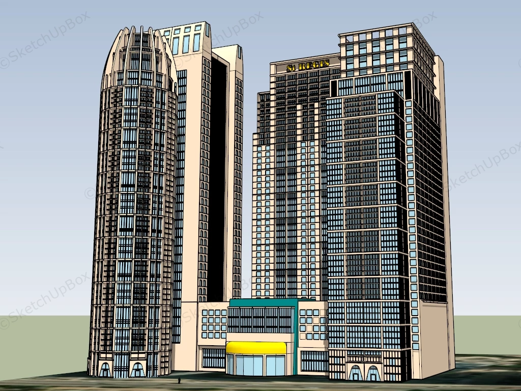 Art Deco Skyscrapers sketchup model preview - SketchupBox