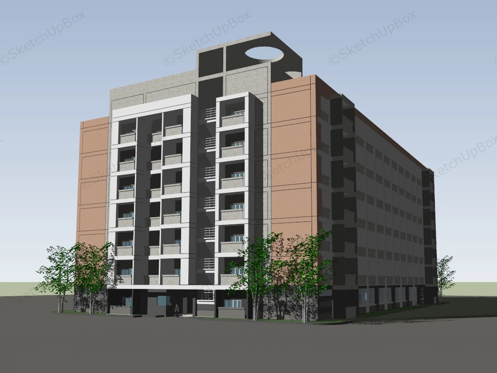 Urban Apartment Building sketchup model preview - SketchupBox