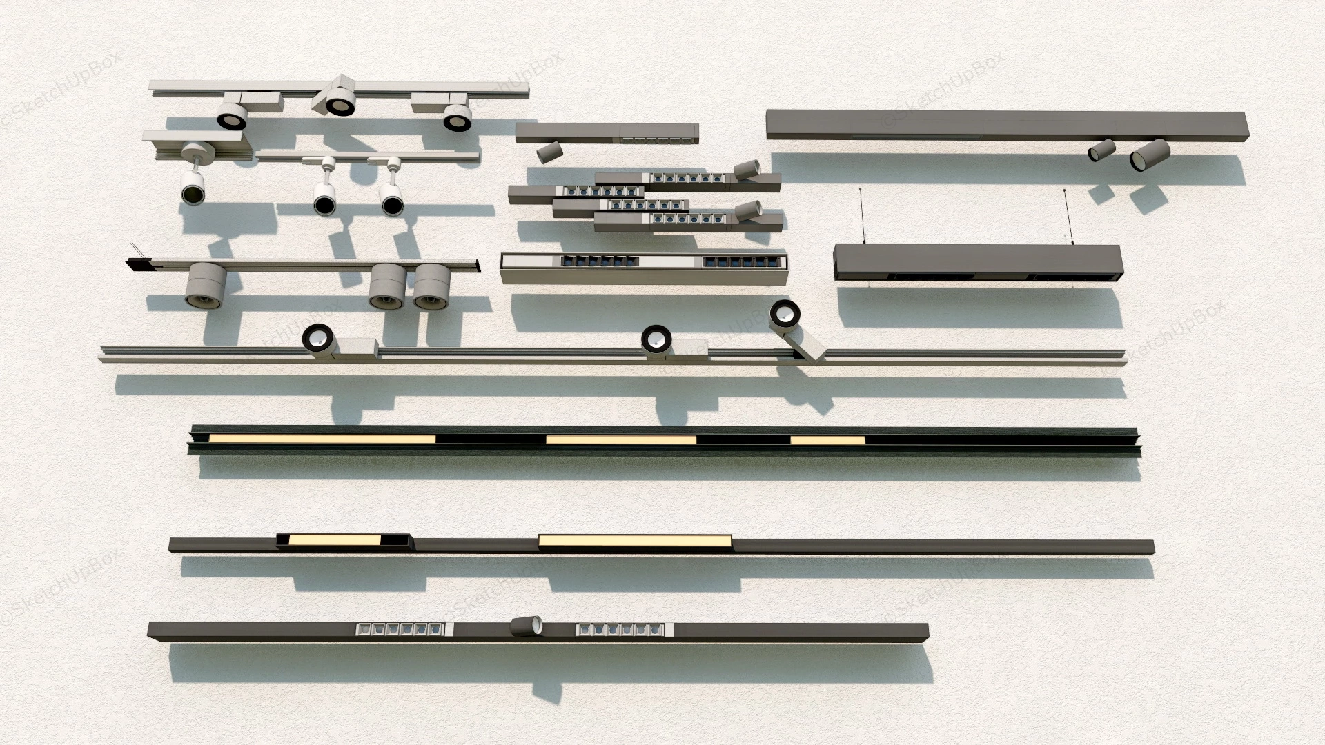 Track Lighting Fixtures sketchup model preview - SketchupBox