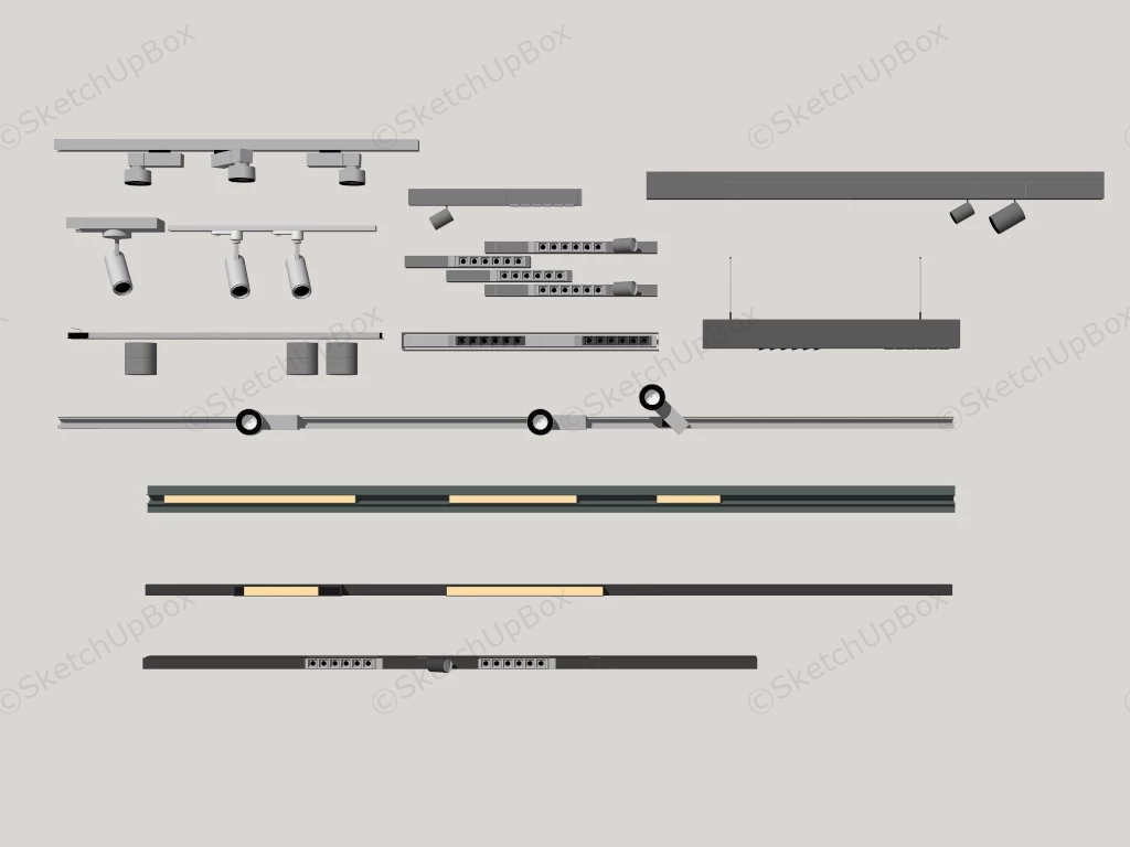 Track Lighting Fixtures sketchup model preview - SketchupBox