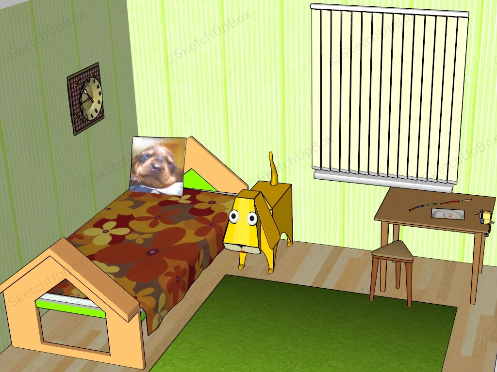 Cartoon Kids Room sketchup model preview - SketchupBox