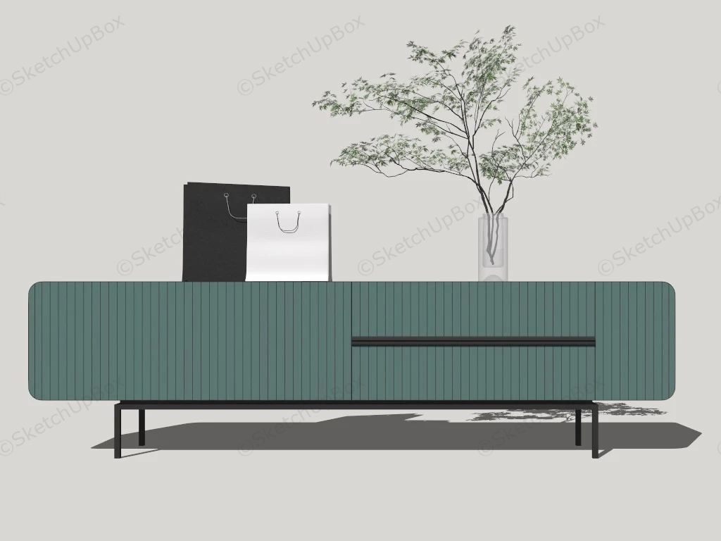 Modern Green Tv Stand sketchup model preview - SketchupBox