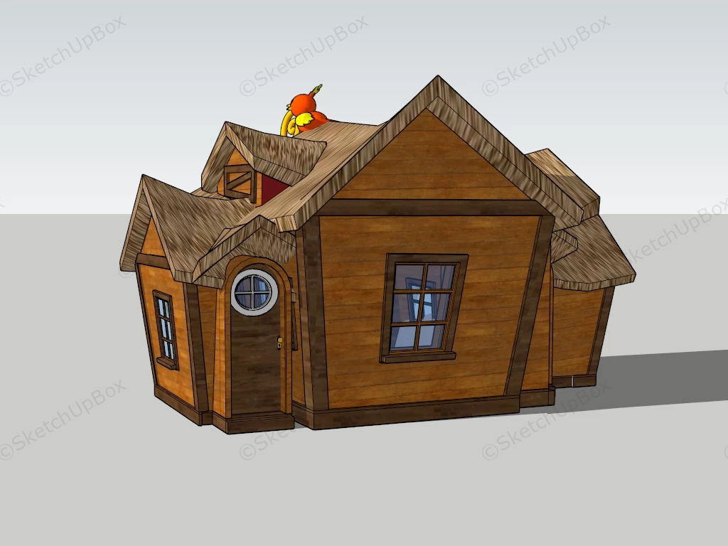 Cartoon Wood House sketchup model preview - SketchupBox