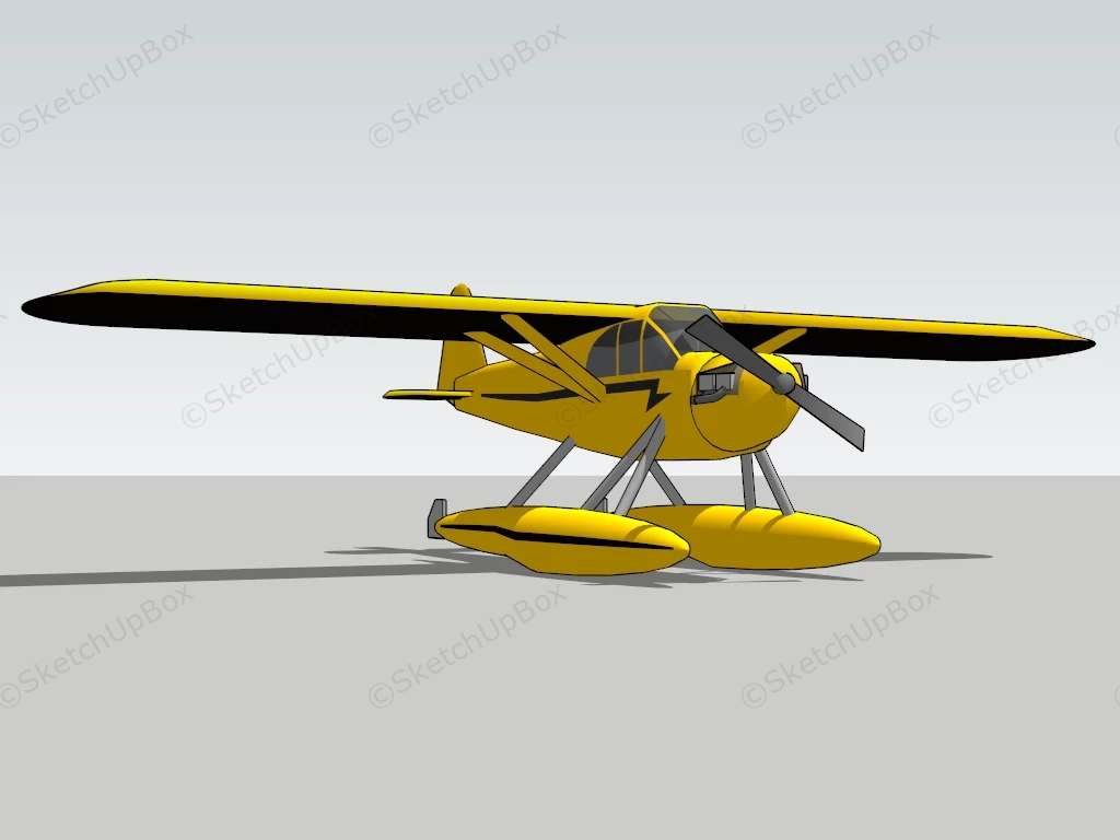 Yellow Floating Plane sketchup model preview - SketchupBox