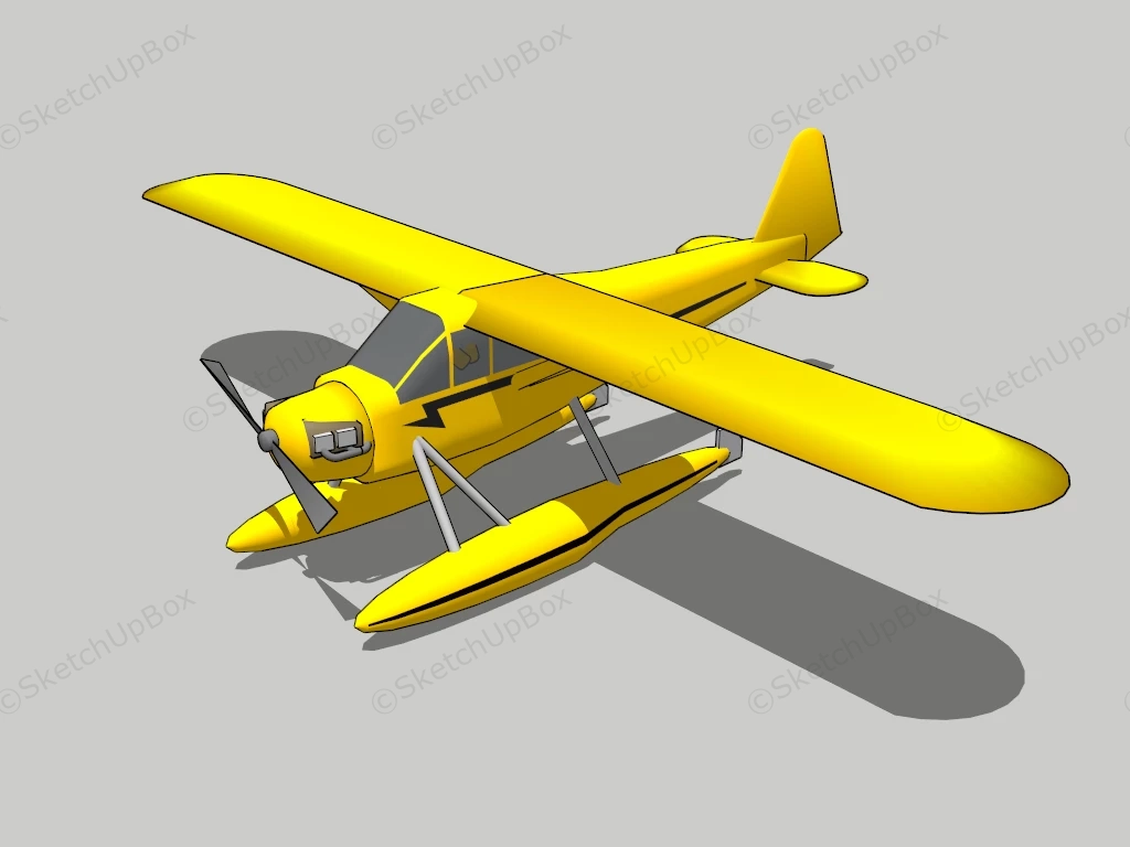 Yellow Floating Plane sketchup model preview - SketchupBox