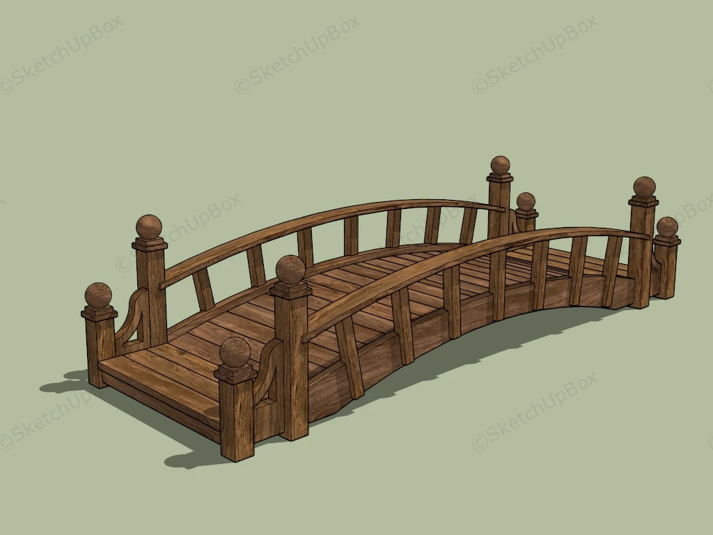 Japanese Garden Bridge sketchup model preview - SketchupBox