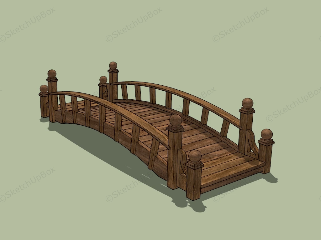 Japanese Garden Bridge sketchup model preview - SketchupBox