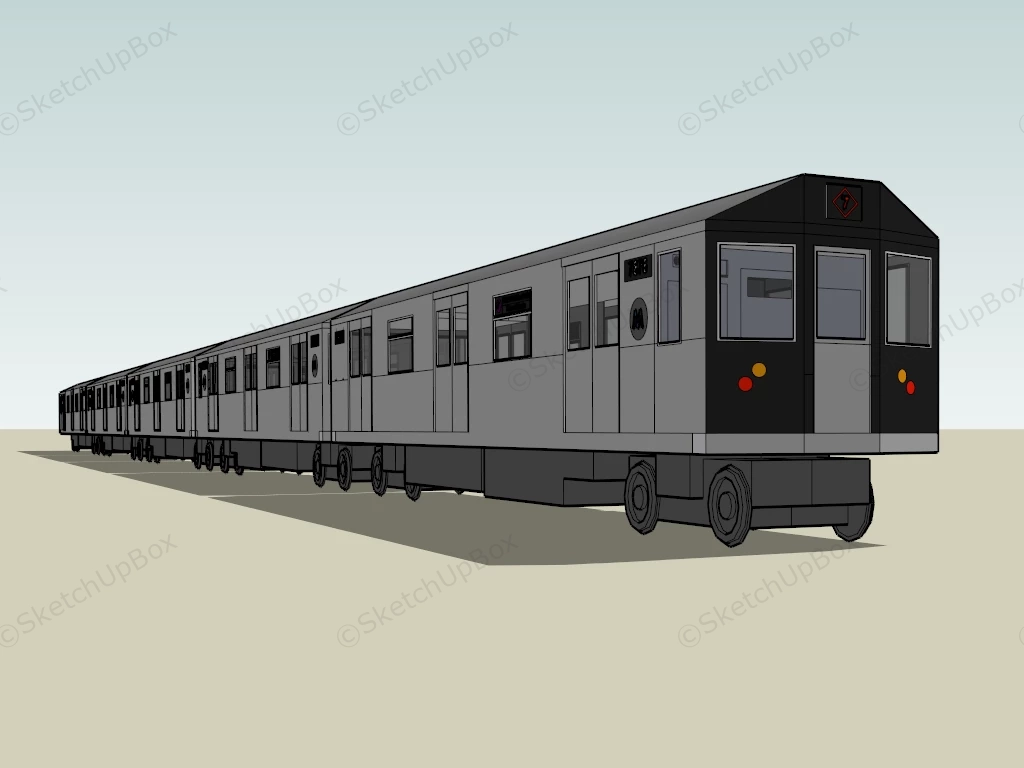 NYC Subway Train Car sketchup model preview - SketchupBox