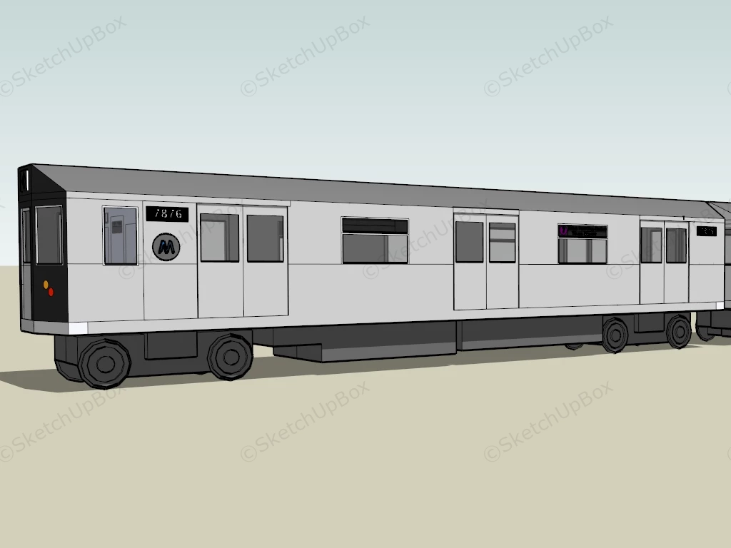 NYC Subway Train Car sketchup model preview - SketchupBox