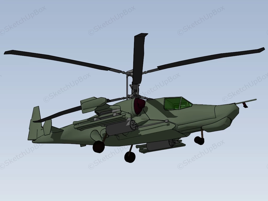 Kamov Ka 50 Black Shark sketchup model preview - SketchupBox