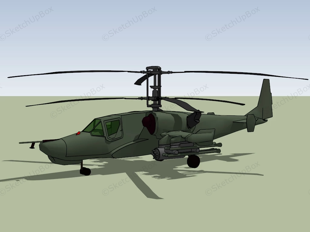 Kamov Ka 50 Black Shark sketchup model preview - SketchupBox