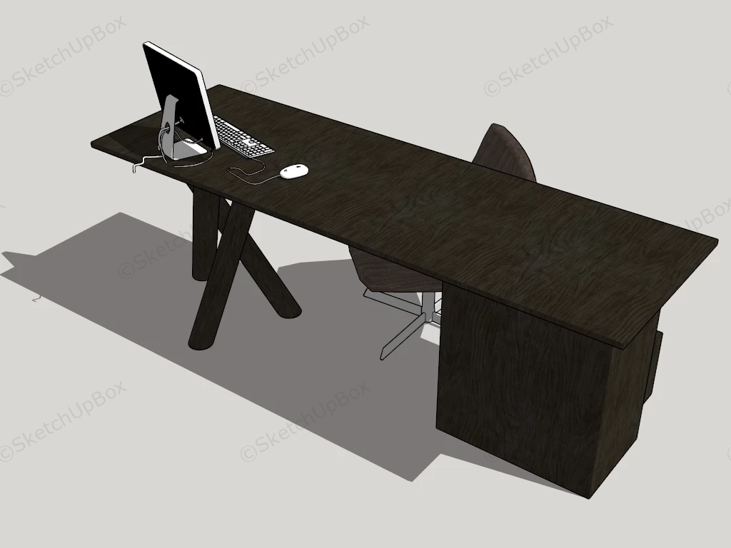 Home Office Desk And Chair Set sketchup model preview - SketchupBox