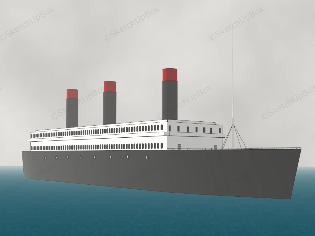 Vintage Cruise Ship sketchup model preview - SketchupBox