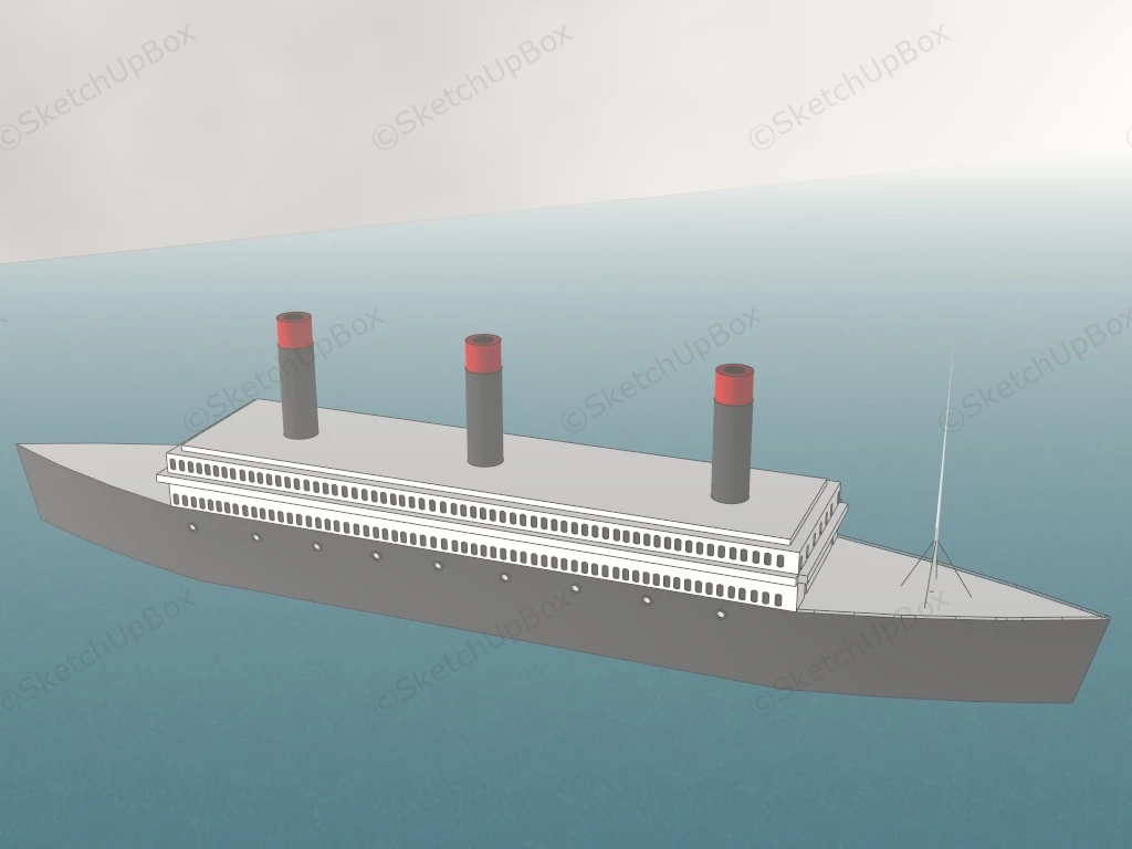 Vintage Cruise Ship sketchup model preview - SketchupBox