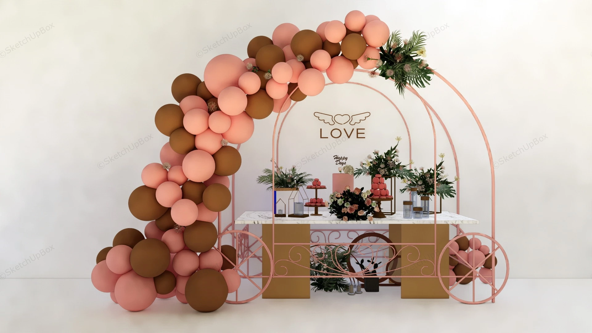 Balloon Wedding Decorations Ideas sketchup model preview - SketchupBox