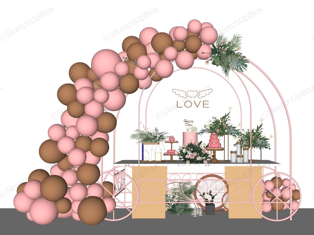 Balloon Wedding Decorations Ideas sketchup model preview - SketchupBox