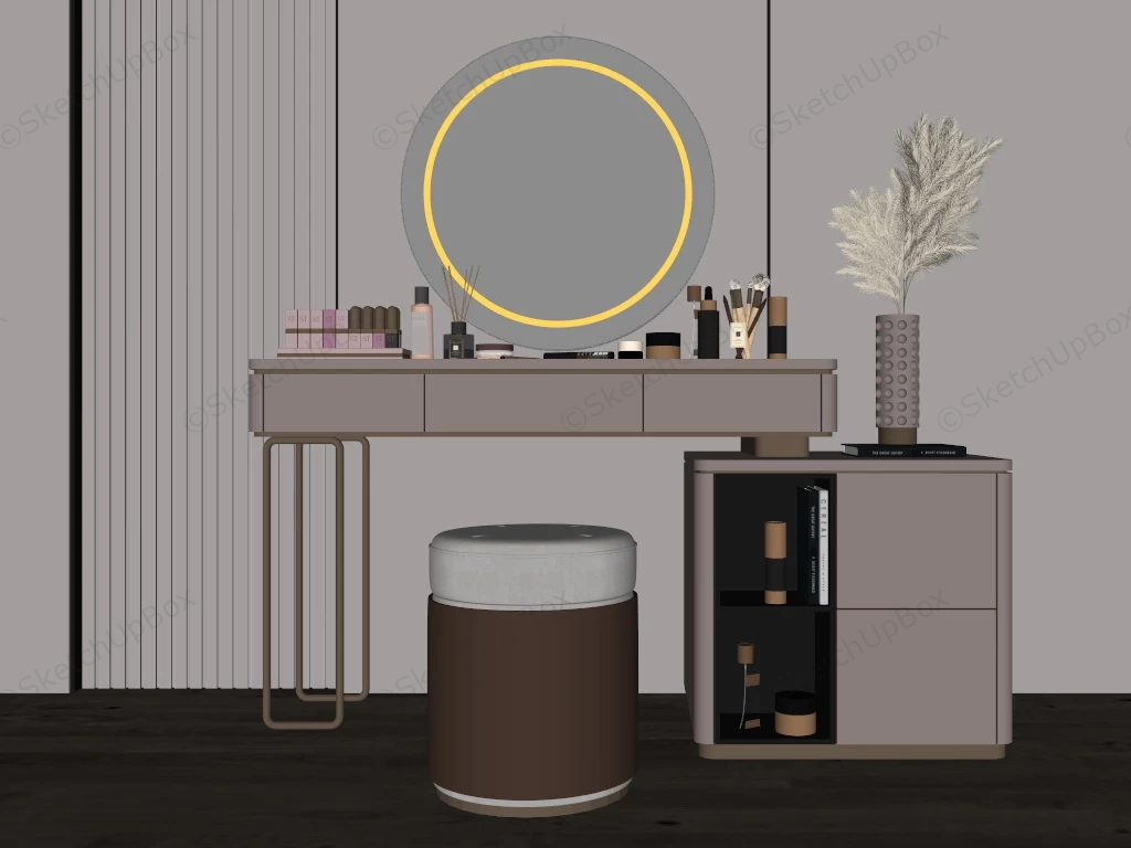 Modern Elegant Makeup Table sketchup model preview - SketchupBox