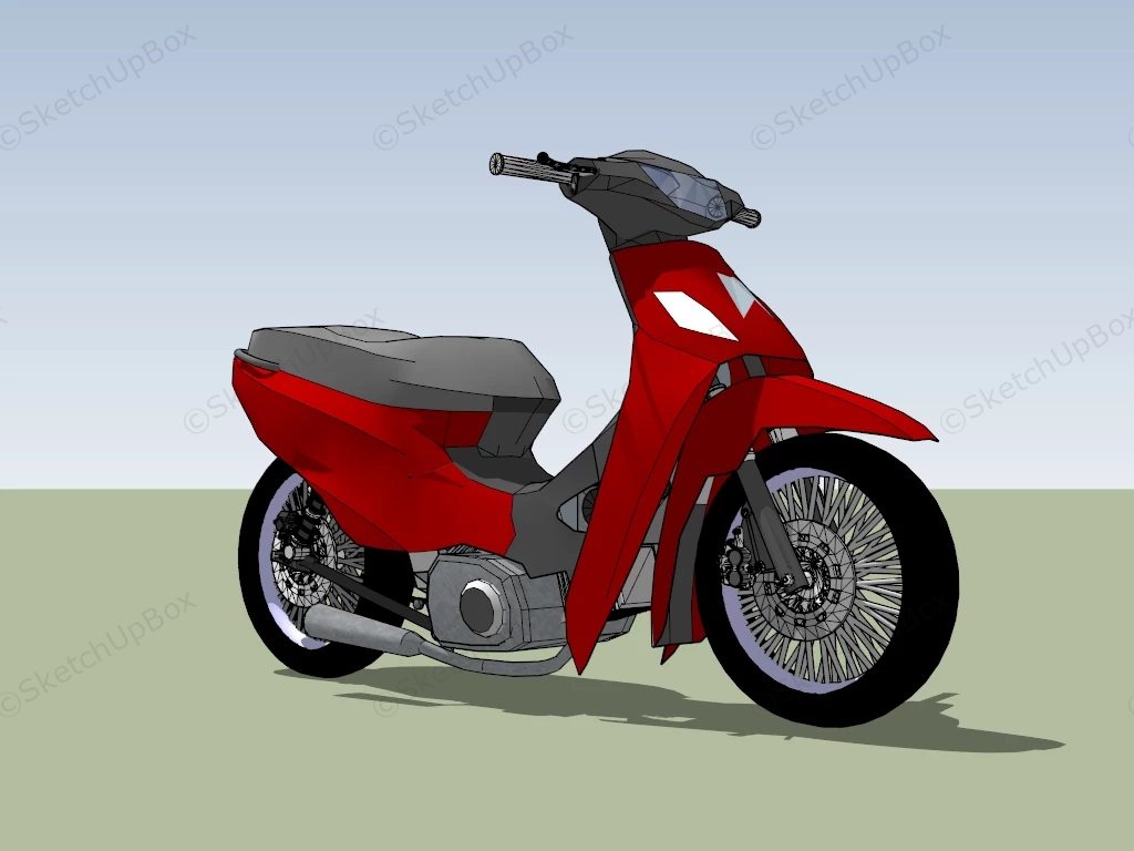 Motor Bike Scooter sketchup model preview - SketchupBox