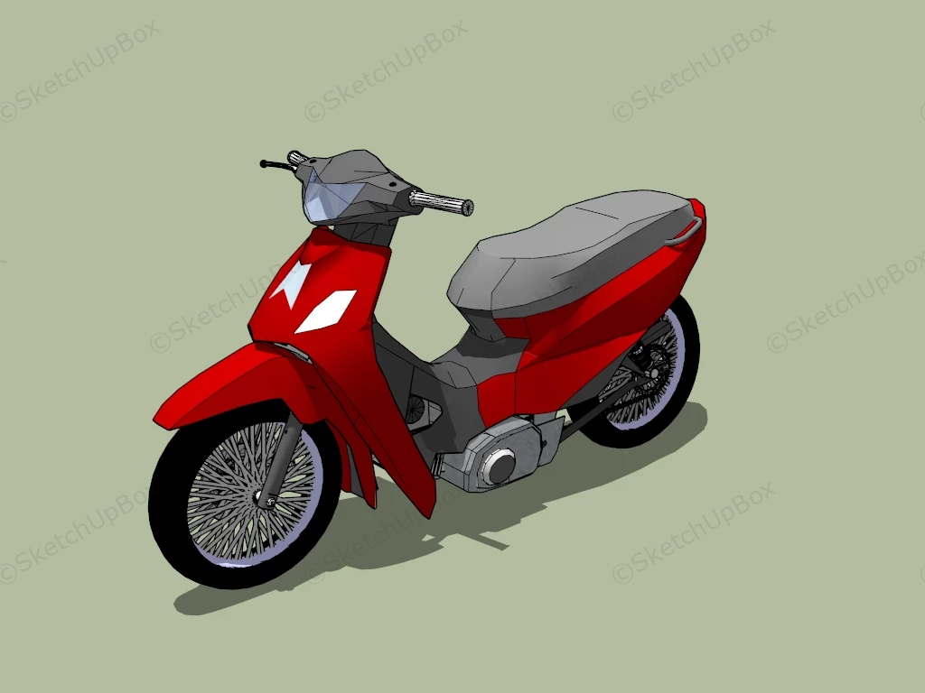 Motor Bike Scooter sketchup model preview - SketchupBox