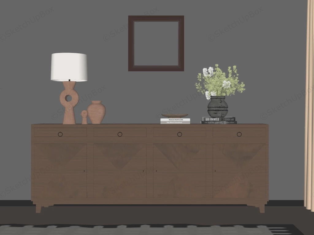 Living Room Accent Cabinet sketchup model preview - SketchupBox