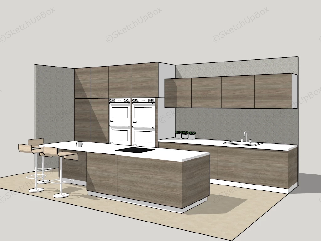 Kitchen Cabinet And Island Ideas sketchup model preview - SketchupBox