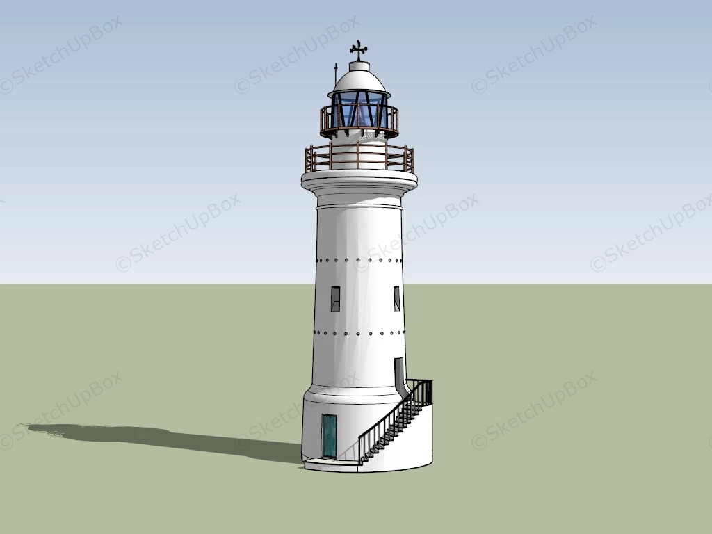 White Lighthouse sketchup model preview - SketchupBox