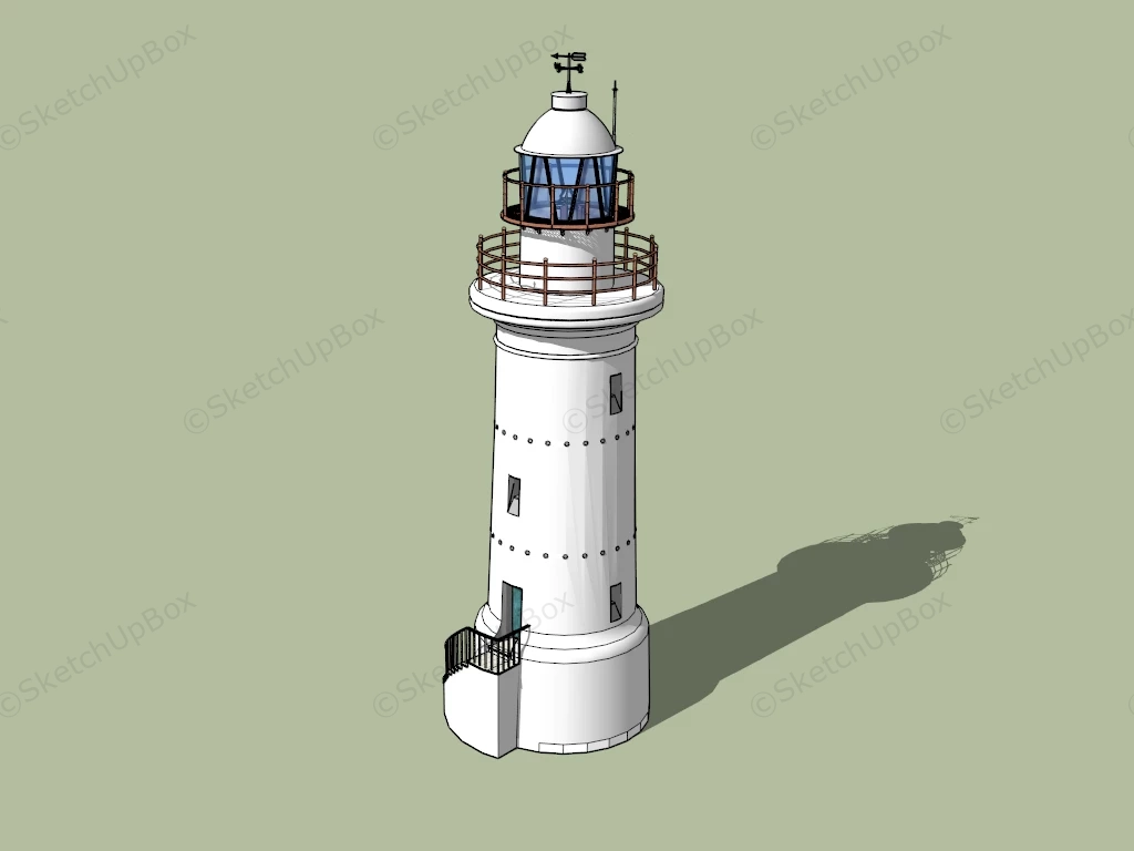 White Lighthouse sketchup model preview - SketchupBox