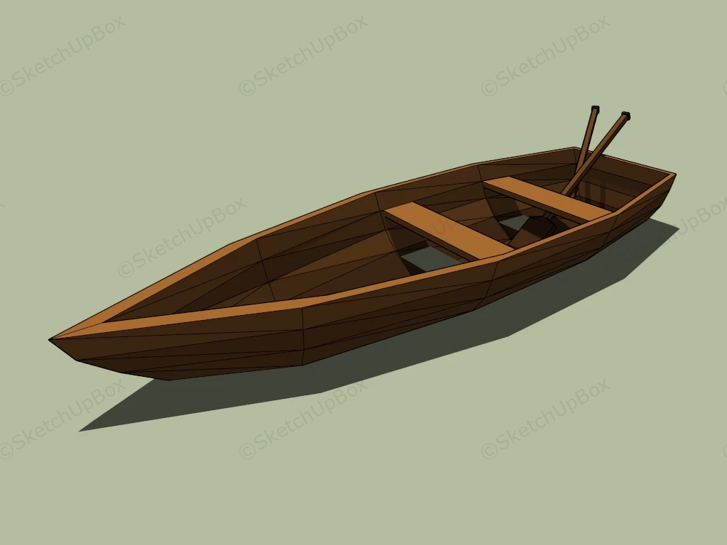 Antique Wooden Boat sketchup model preview - SketchupBox