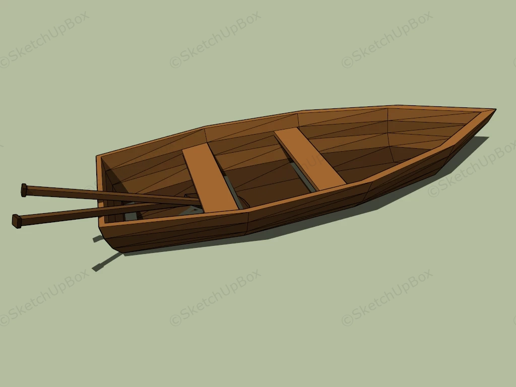 Antique Wooden Boat sketchup model preview - SketchupBox