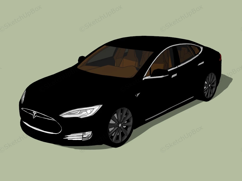 Tesla Model S Black sketchup model preview - SketchupBox