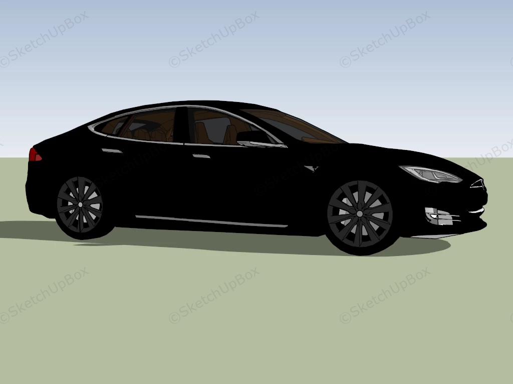 Tesla Model S Black sketchup model preview - SketchupBox