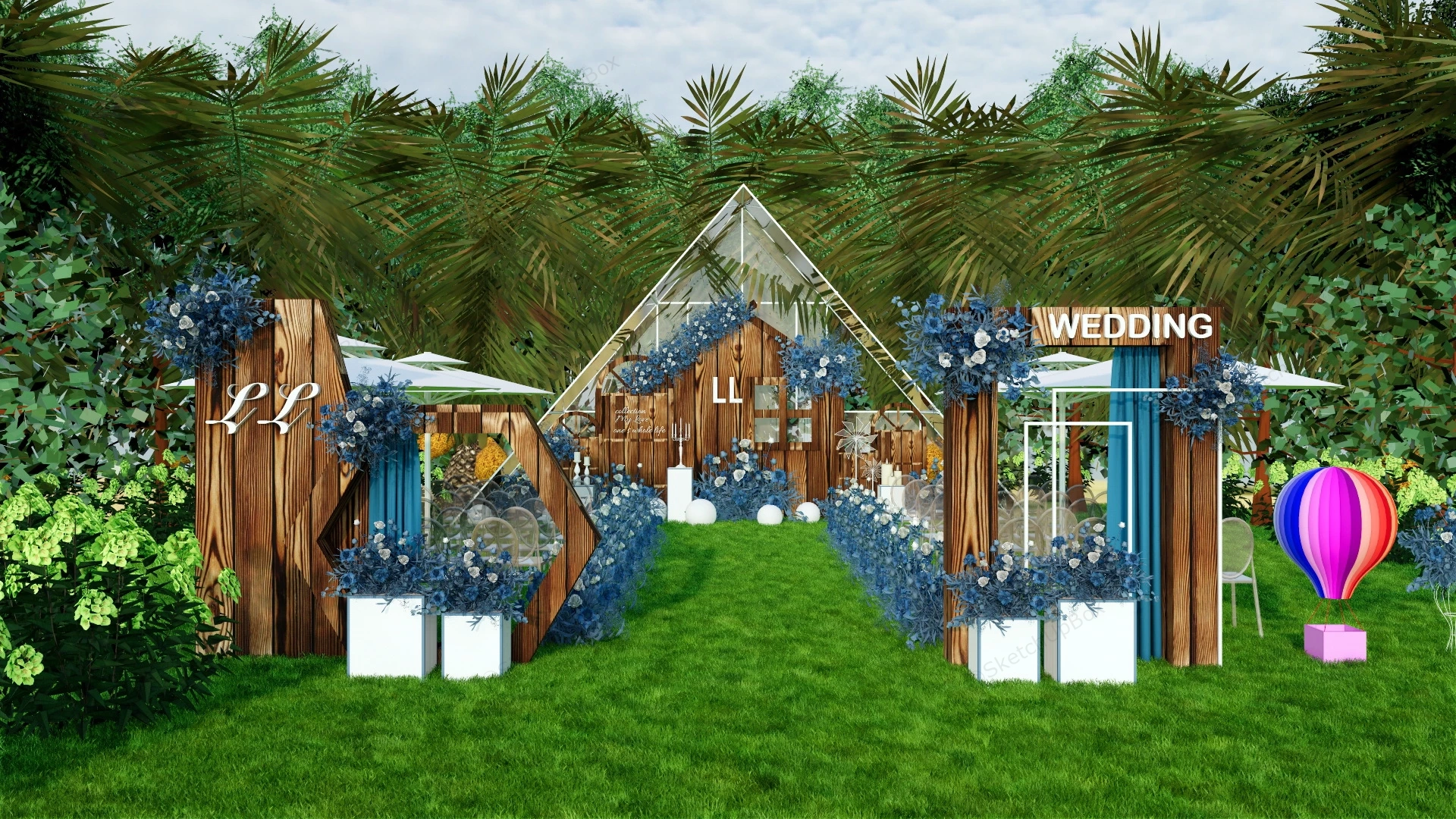 Outdoor Wedding Reception Venue sketchup model preview - SketchupBox