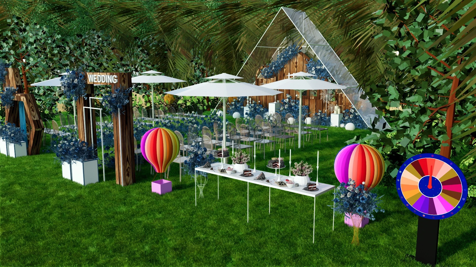 Outdoor Wedding Reception Venue sketchup model preview - SketchupBox