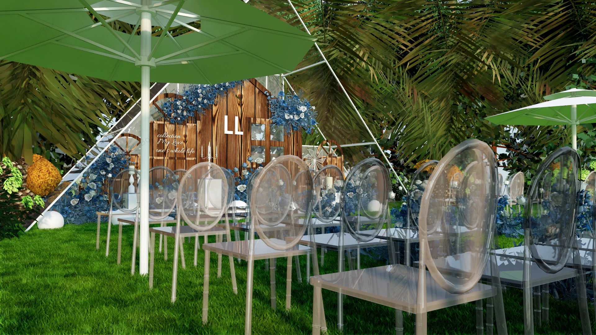 Outdoor Wedding Reception Venue sketchup model preview - SketchupBox