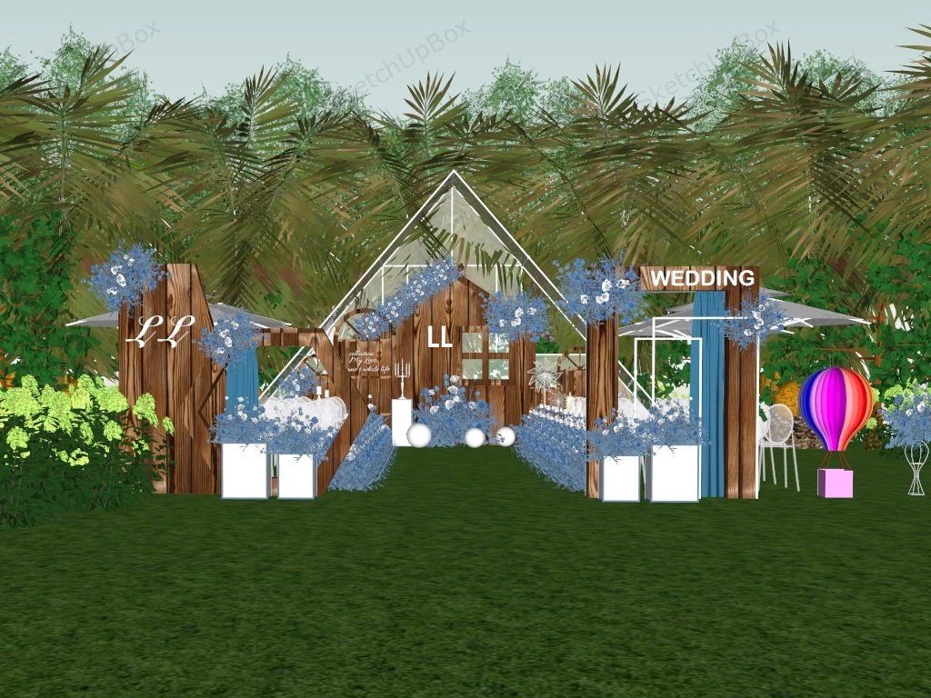 Outdoor Wedding Reception Venue sketchup model preview - SketchupBox