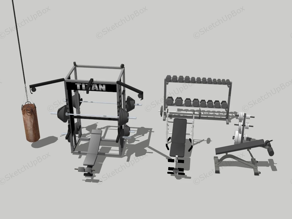 Strength Training Equipment sketchup model preview - SketchupBox