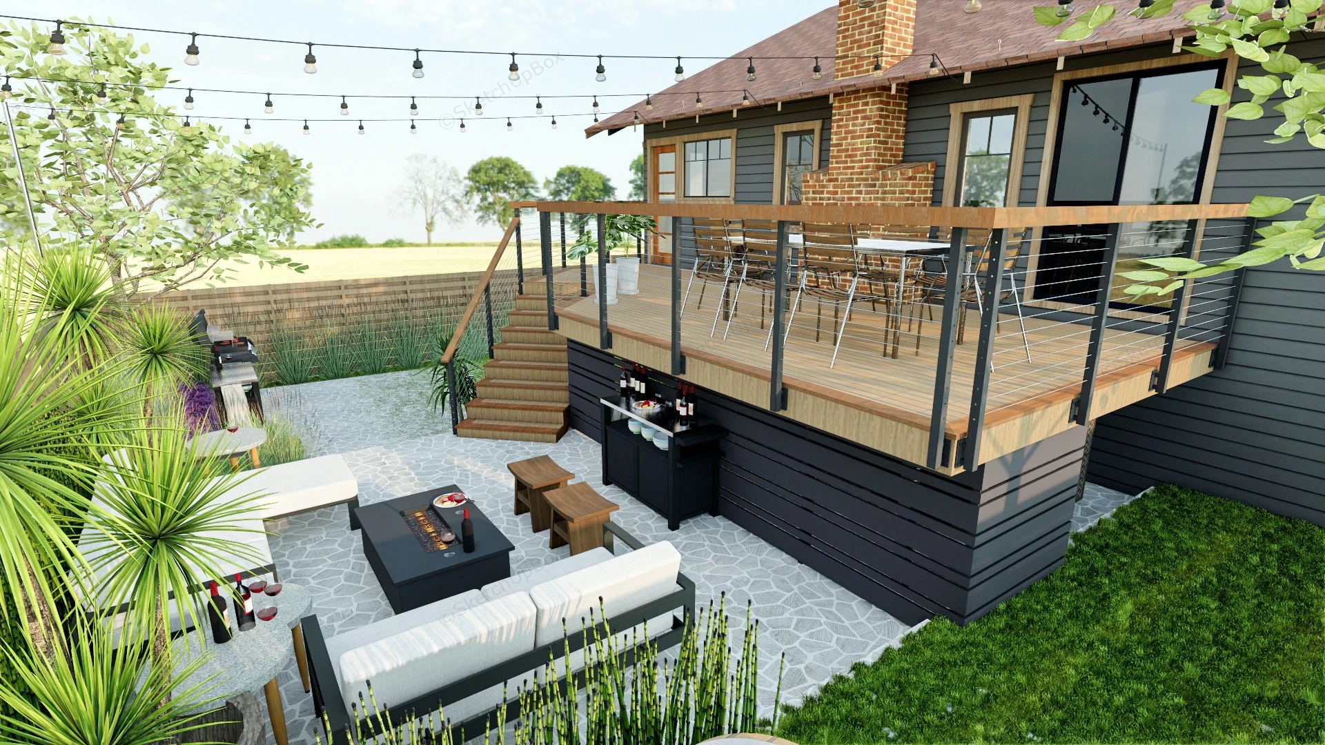 Backyard And Patio Designs sketchup model preview - SketchupBox