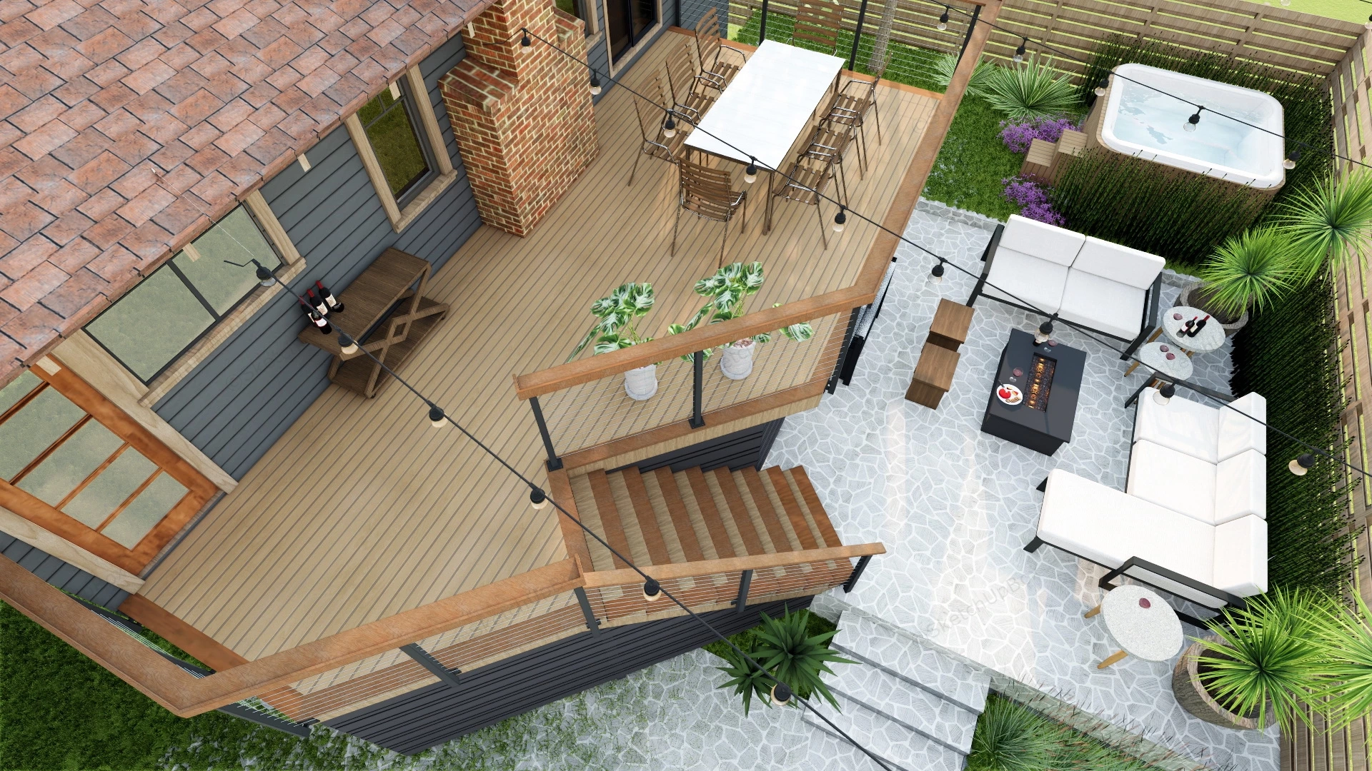 Backyard And Patio Designs sketchup model preview - SketchupBox