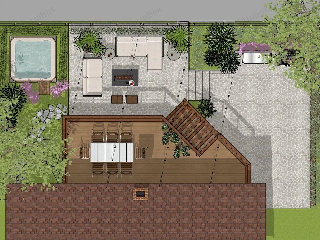 Backyard And Patio Designs sketchup model preview - SketchupBox