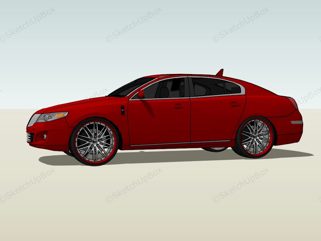 Red Lincoln MKS sketchup model preview - SketchupBox