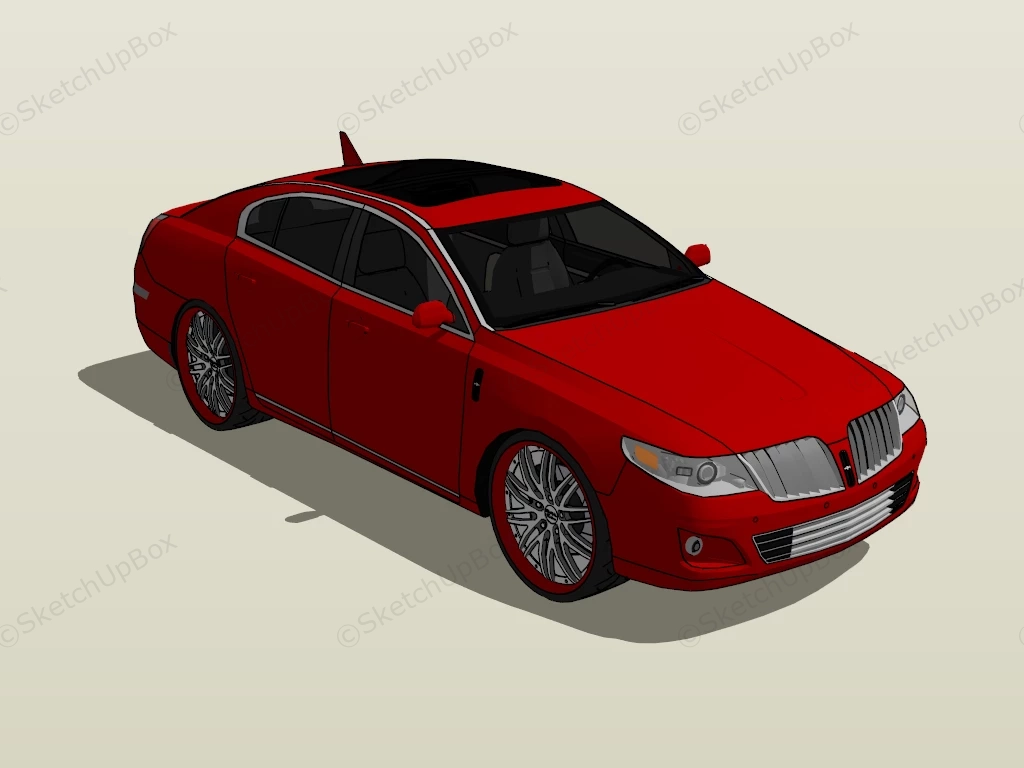 Red Lincoln MKS sketchup model preview - SketchupBox