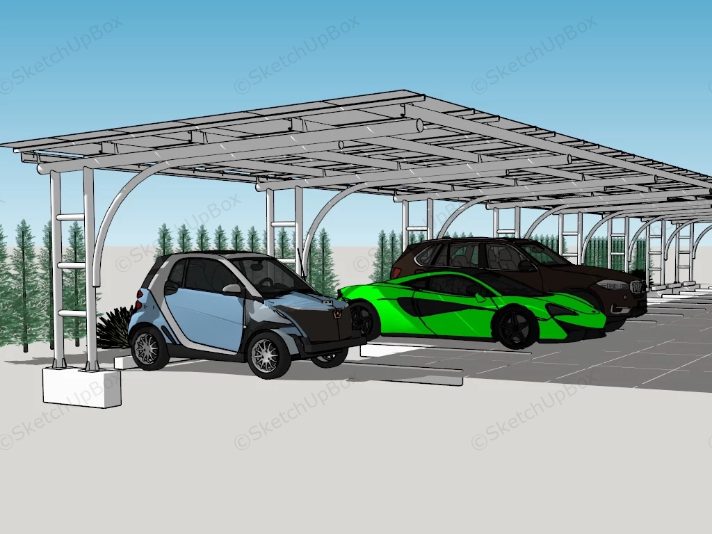 Car Parking Shed Design sketchup model preview - SketchupBox