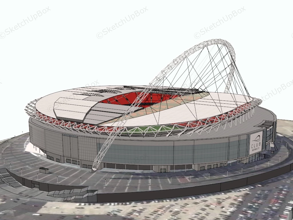 Wembley Arena London sketchup model preview - SketchupBox