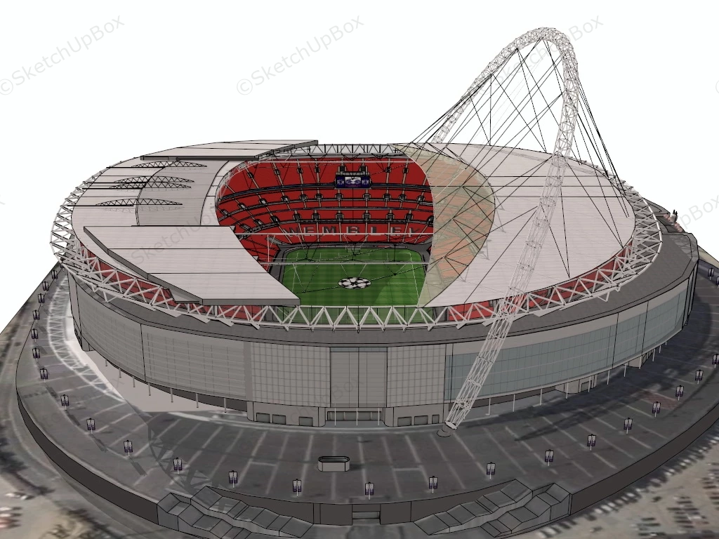 Wembley Arena London sketchup model preview - SketchupBox