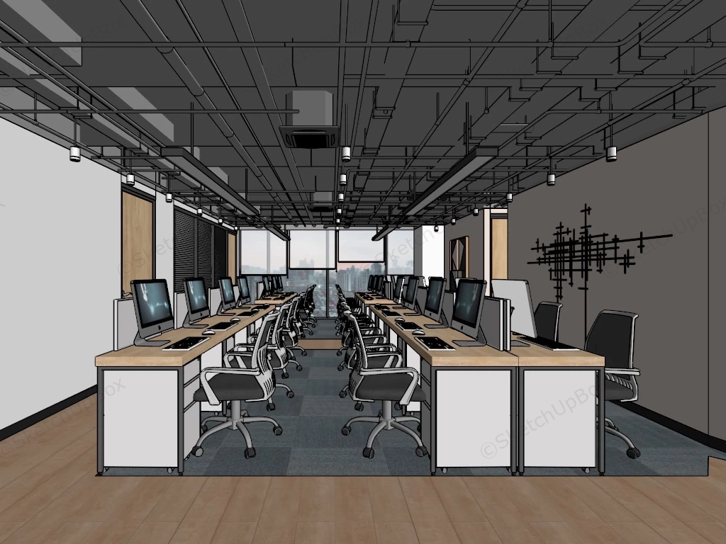 Open Space Office Ideas sketchup model preview - SketchupBox