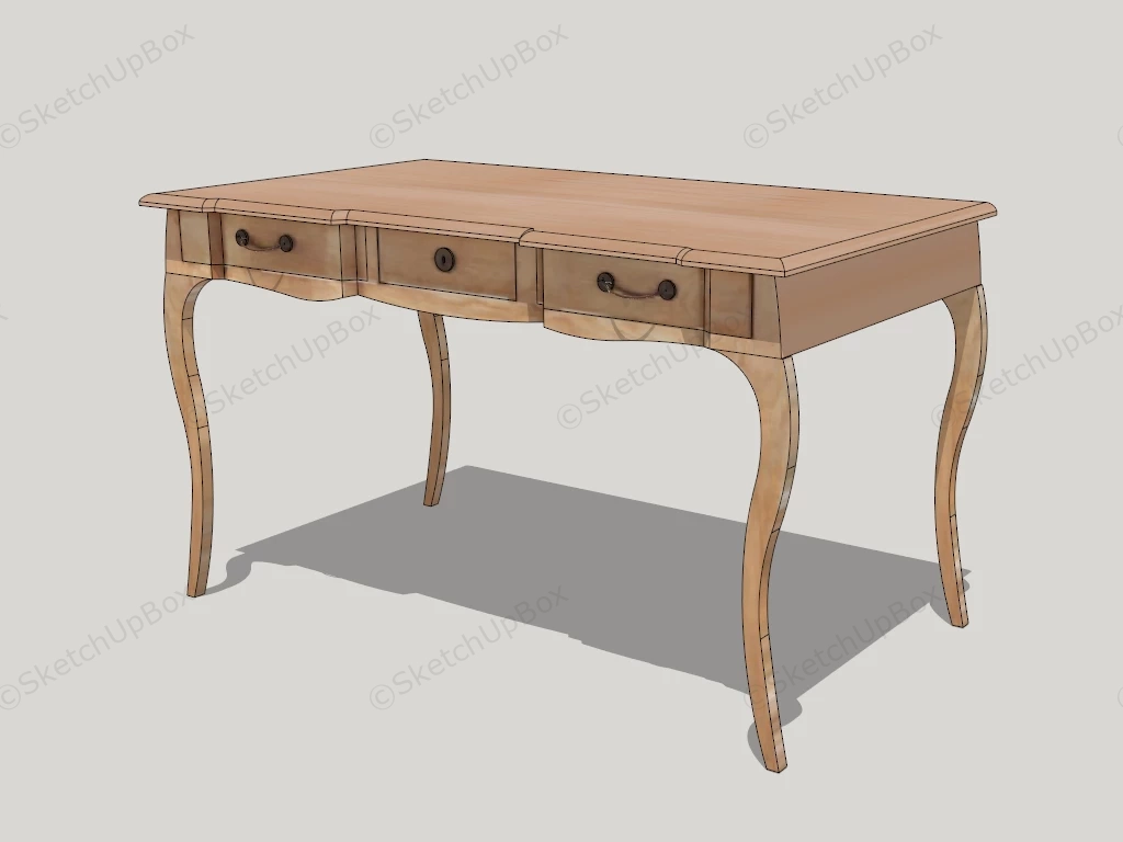 French Country Writing Desk sketchup model preview - SketchupBox