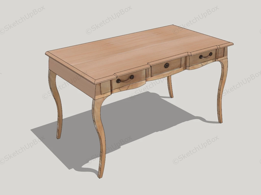 French Country Writing Desk sketchup model preview - SketchupBox