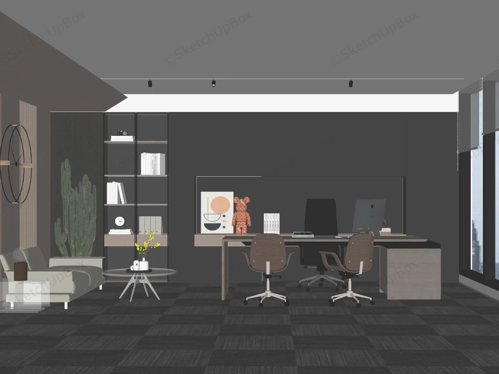 Modern Manager Office sketchup model preview - SketchupBox