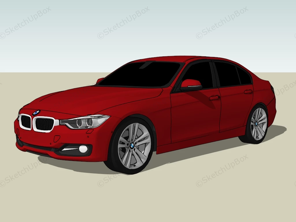 BMW 320d sketchup model preview - SketchupBox