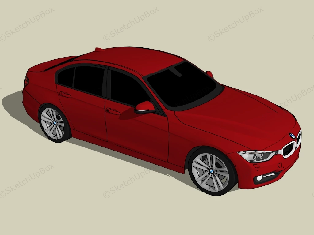 BMW 320d sketchup model preview - SketchupBox